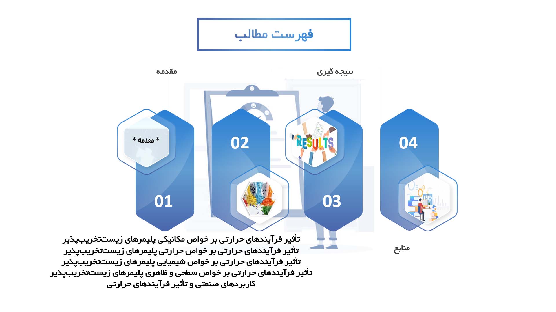 پاورپوینت در مورد تأثیر فرآیندهای حرارتی بر خواص پلیمرهای زیست‌تخریب‌پذیر